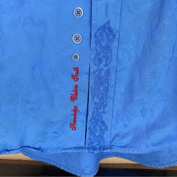 Robert Graham Shirt Men XL Floral flip cuff Print Contrast Preppy Going Out Club - Picture 2 of 9